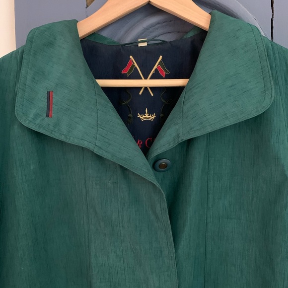 Emerald green vintage Marcona trench coat - Picture 2 of 5